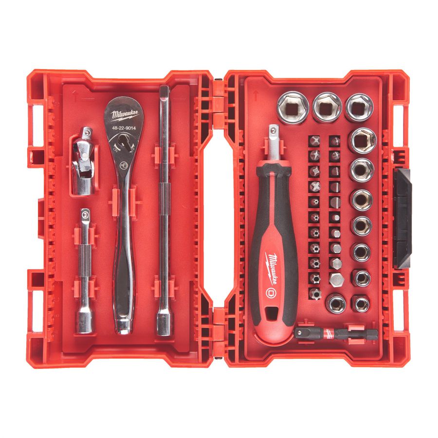 Ratschen-, Steckschlüsseleinsatz- und Bit-Set 1/4 38-teilig - 1 Stück